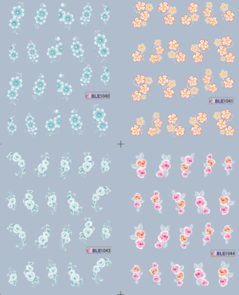 Flower Water Nail Sticker