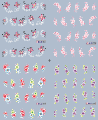 Flower Water Nail Sticker