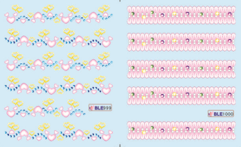 Flower And Stripe Water Nail Sticker