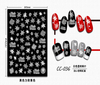 CC-036 3D White Transparent Maple Leaf Nail Sticker