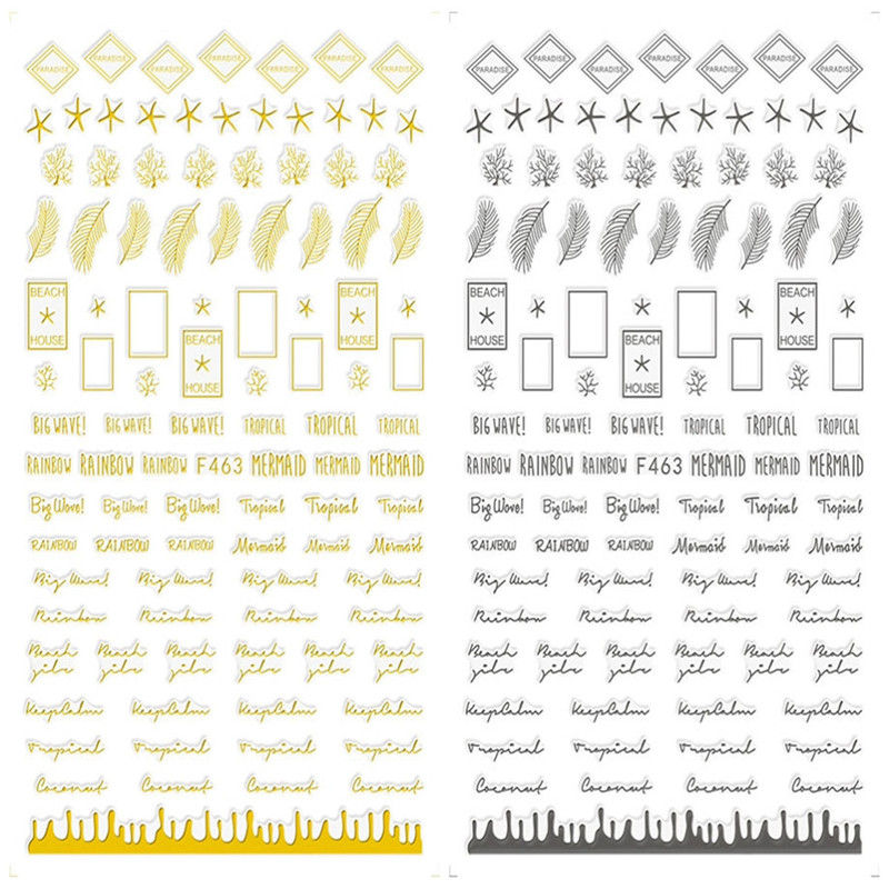 F463 DIY Design 3D Self Adhesive Words Nail Art Sticker