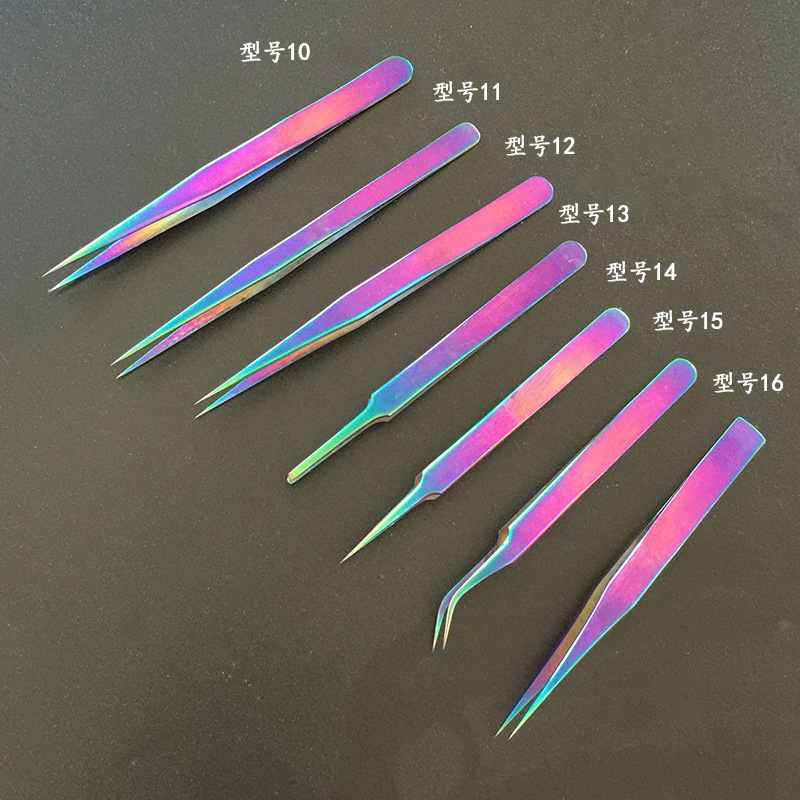 Nail Stainless Steel Tweezer Straight Curved Sticker Rhinestone Picker 