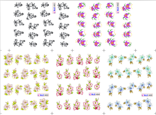 Flower Water Nail Sticker