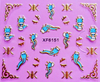 XF6147-6152 3D Gold Metal Nail Art Sticker 