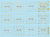 HBJY157-168 3D Gold Letters Nail Art Sticker 