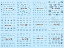 HBJY157-168 3D Silver Letters Nail Art Sticker 