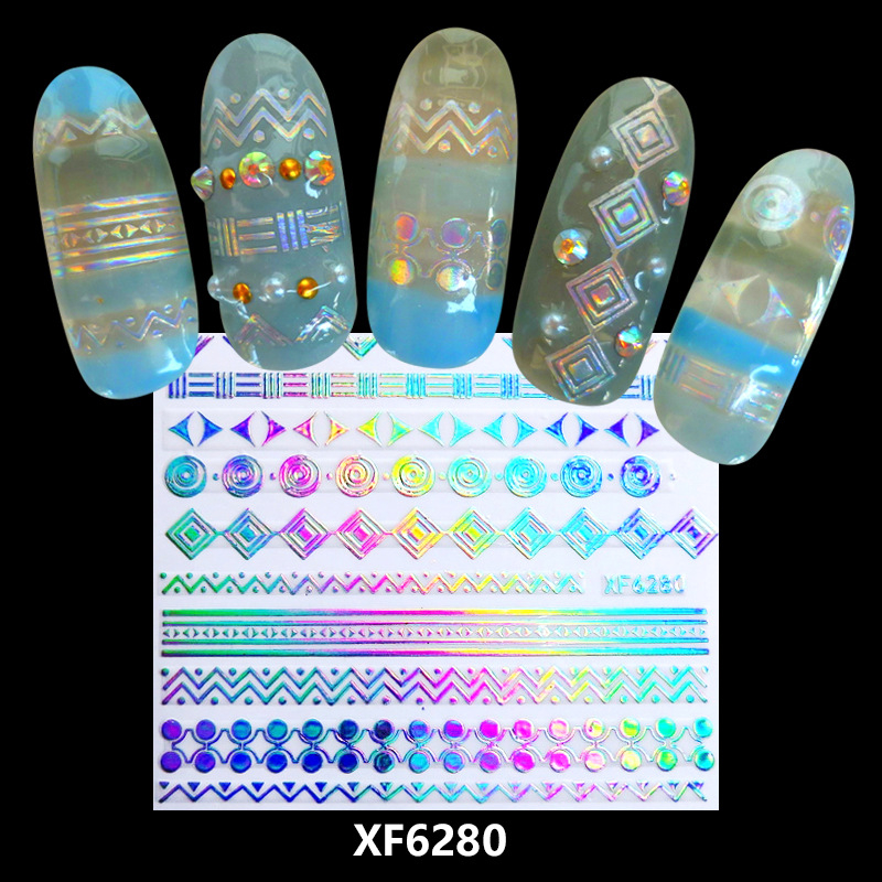 XF6280 3D Metal Nail Art Sticker 