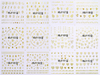 HBJY181-192 3D Gold Star Heart Nail Art Sticker 