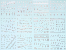HBJY193-204 3D Silver Musical Note Nail Art Sticker 