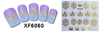 XF6055-6060 3D Gold Metal Nail Art Sticker 