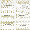 HBJY061-072 3D Gold Zipper Nail Art Sticker 