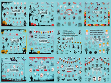 TJ205-216 3D Silver Halloween Nail Art Sticker 