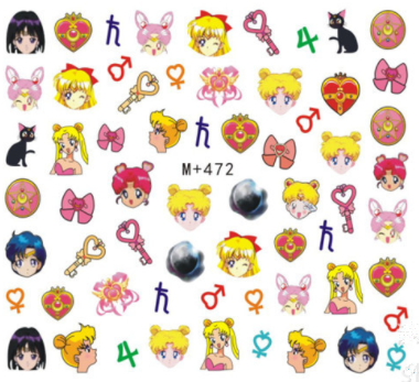 M+472-478 Japanese Cute Cartoon Water Nail Sticker 
