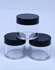 Clear Empty Nail Acrylic Powder Bottle with Black Cap