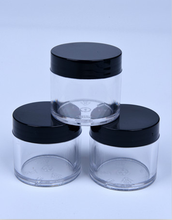 Clear Empty Nail Acrylic Powder Bottle with Black Cap