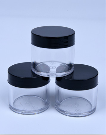 Clear Empty Nail Acrylic Powder Bottle with Black Cap