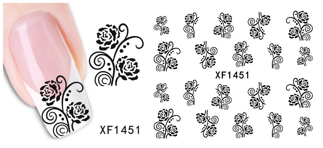 XF1450-1455 Flower Water Nail Sticker