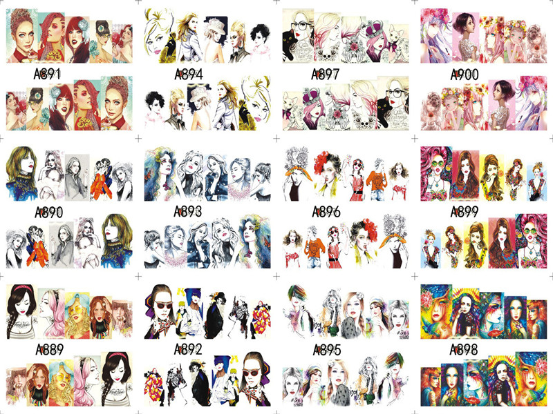 A889-900 Women Water Nail Sticker