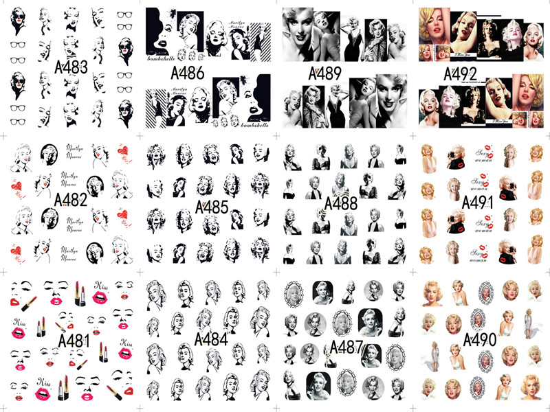 A481-492 Lady Water Nail Sticker