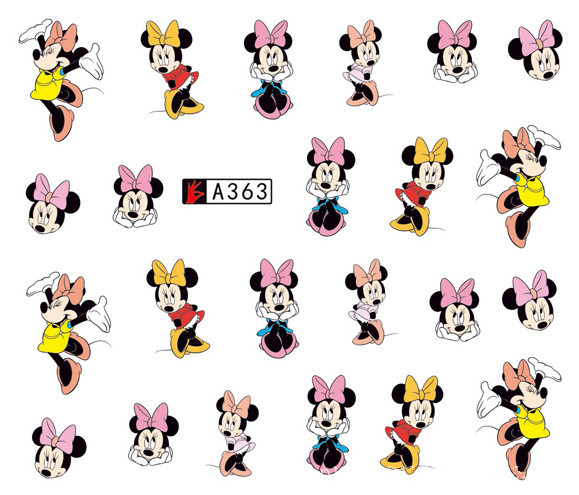 A361-366 Mickey Minnie Water Nail Sticker