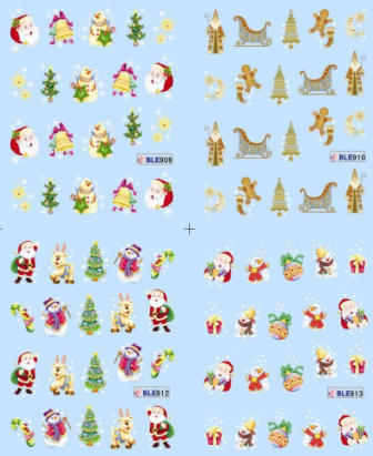 Merry Christmas Water Nail Sticker