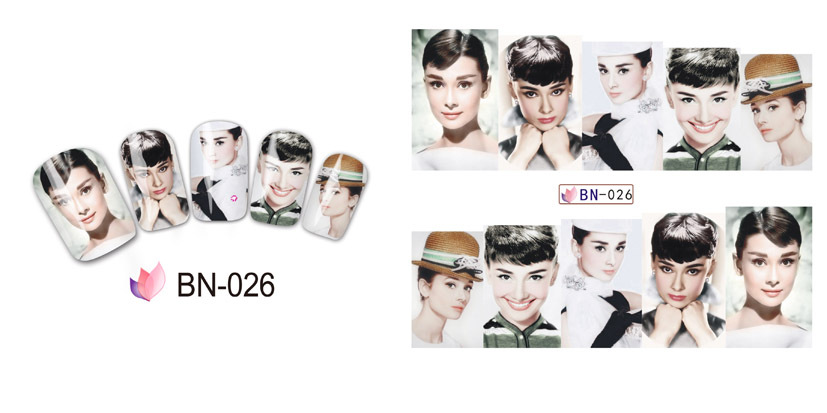 BN025-030 Women Water Nail Sticker