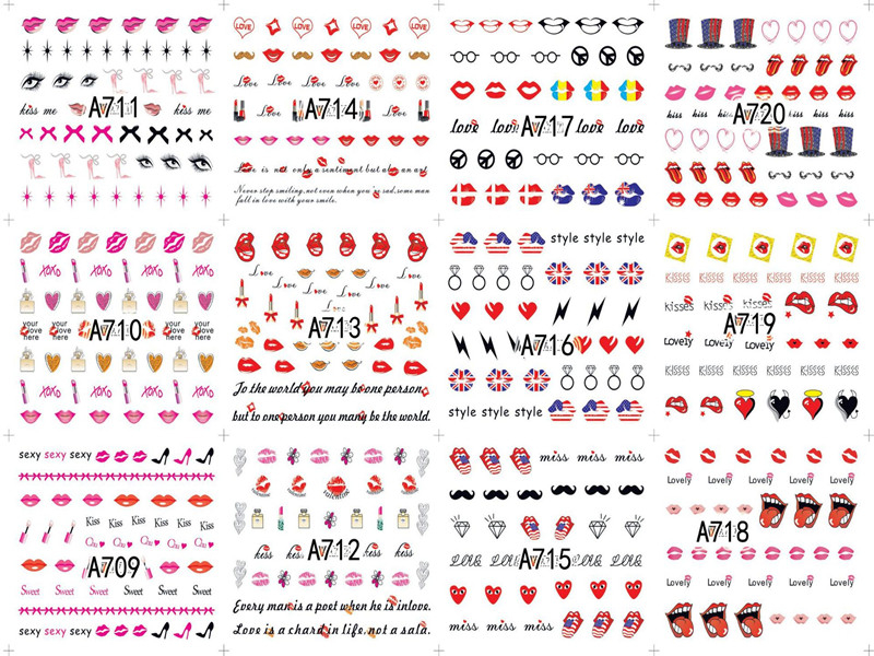 A709-720 Lip Water Nail Sticker