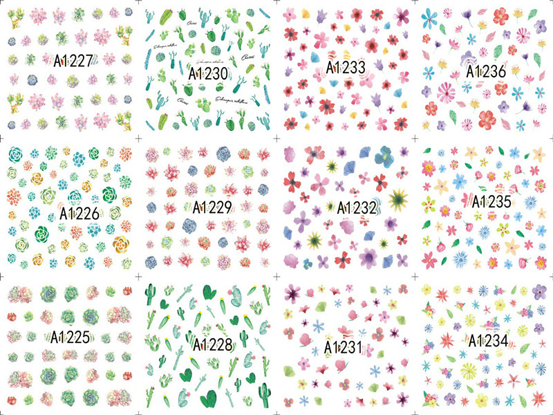 A1225-1236 Plant Water Nail Sticker