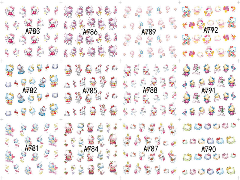 A781-792 Hellokitty Water Nail Sticker