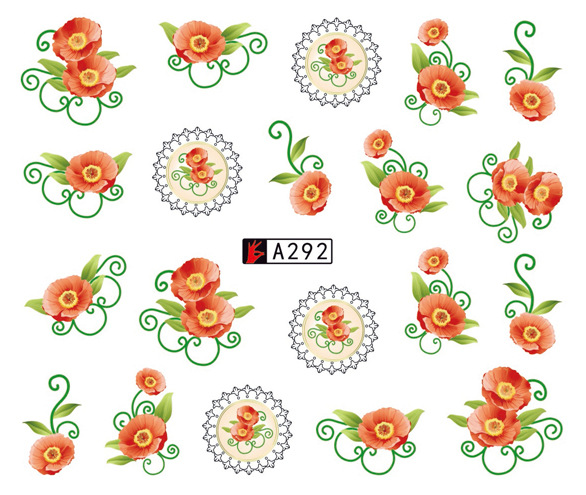 A289-294 Flower Water Nail Sticker