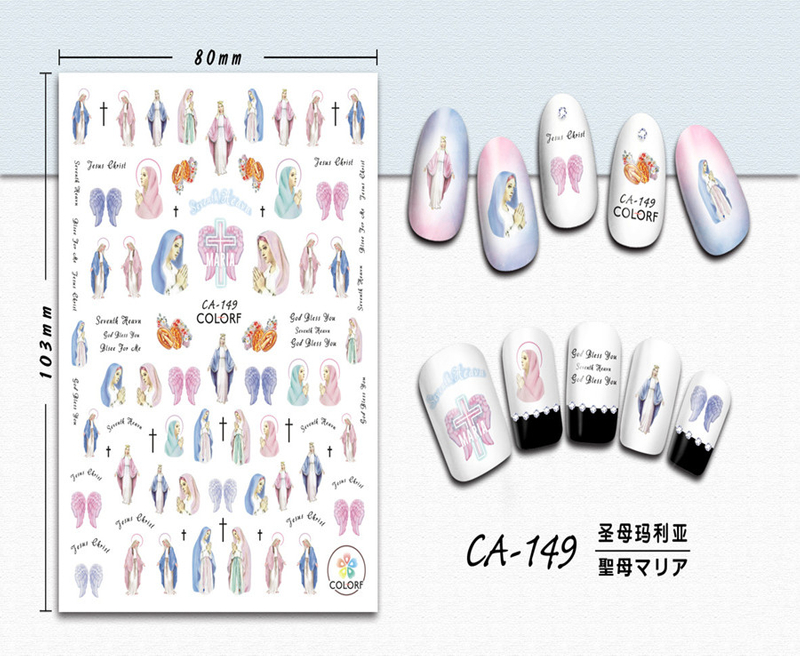 CA-149 3D Virgin Mary Nail Sticker