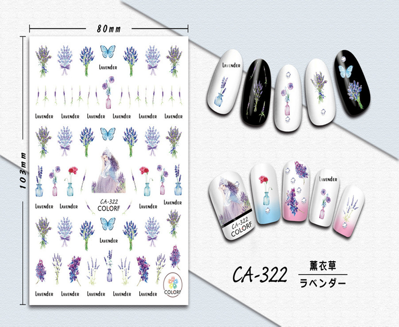 CA-322 3D Lavender Nail Sticker