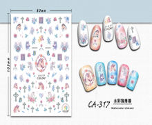CA-317 3D Watercolor Unicorn Nail Sticker