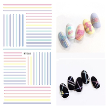 MT068 3D Stripe Nail Art Sticker