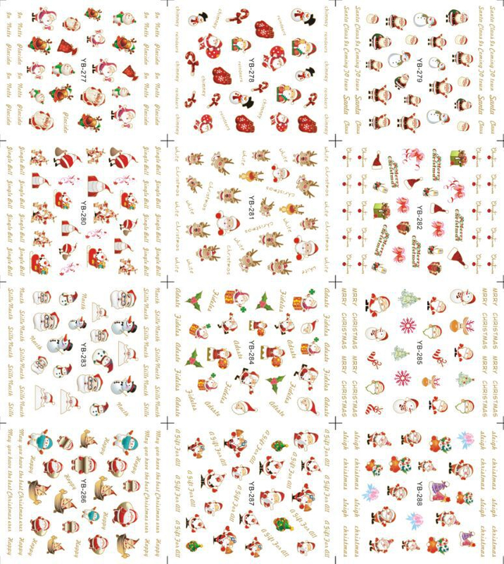 YB277-288 Christmas Water Nail Sticker (big)