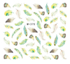 M+370-377 Feather And Flower Water Nail Sticker 