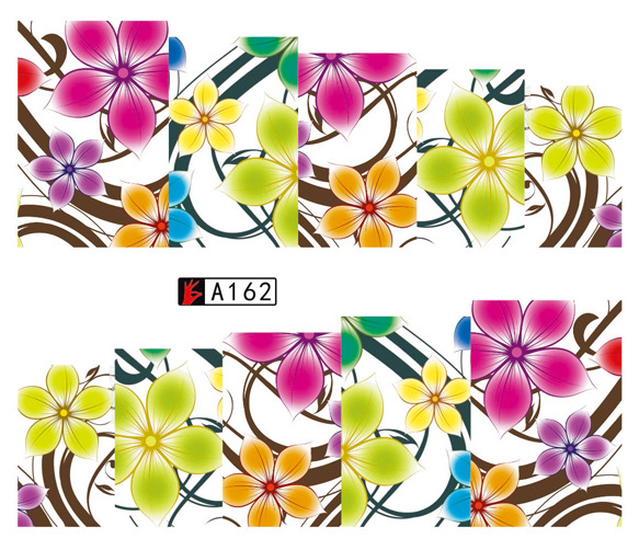 A157-162 Flower Water Nail Sticker