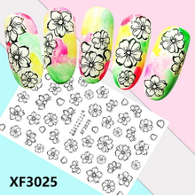 XF3025 3D Self Adhesive Flower Nail Art Sticker 