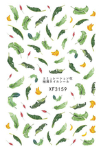 XF3159 3D Self Adhesive Banana Leaf Nail Sticker 