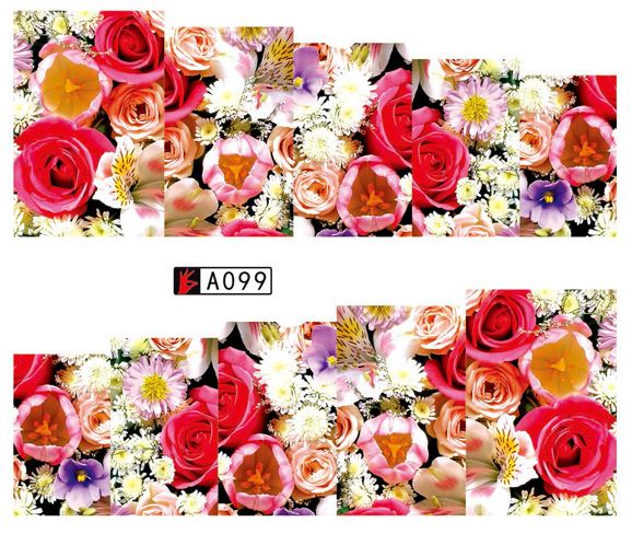 A097-102 Flower Water Nail Sticker