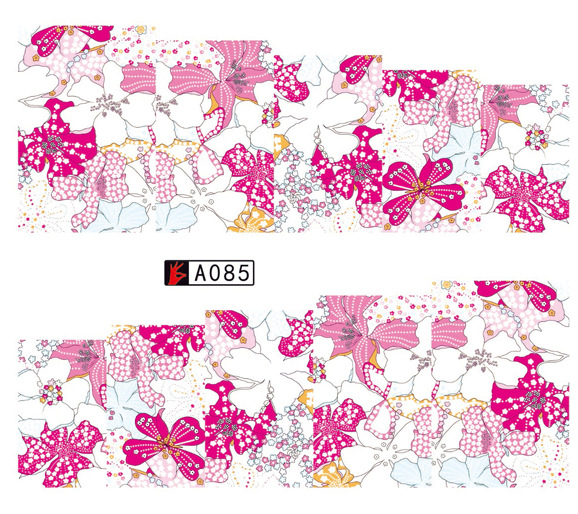 A085-090 Flower Water Nail Sticker