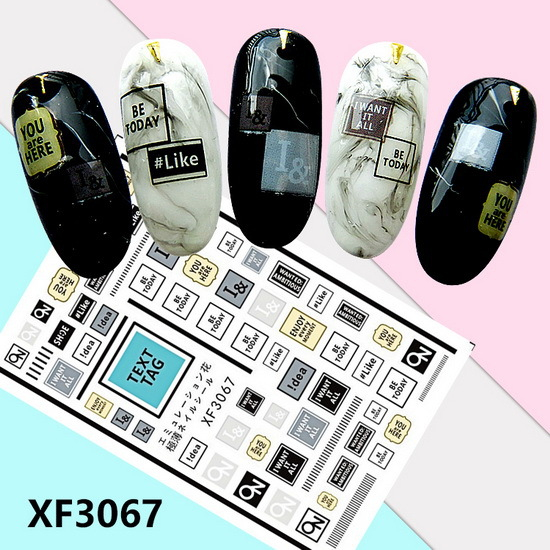 XF3067 3D Self Adhesive Nail Sticker 