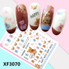 XF3070 3D Self Adhesive Teddy Bear Nail Sticker 