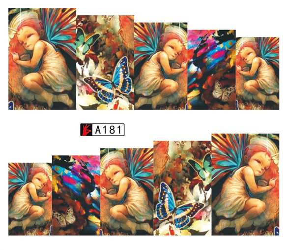 A181-186 Cartoon Water Nail Sticker