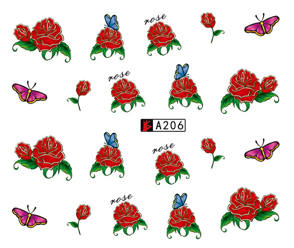 A205-210 Flower Water Nail Sticker