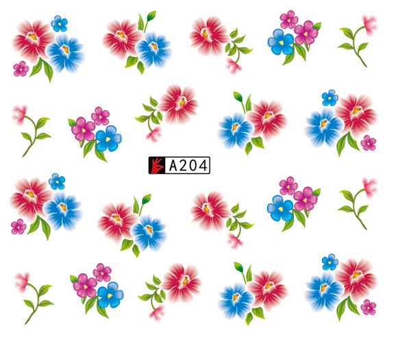 A199-204 Flower Water Nail Sticker