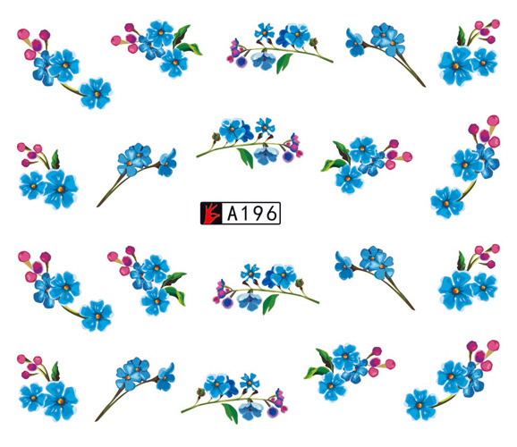 A193-198 Flower Water Nail Sticker