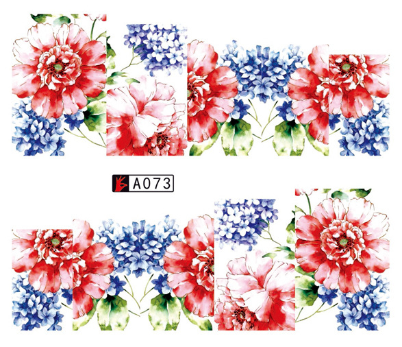 A073-078 Flower Water Nail Sticker