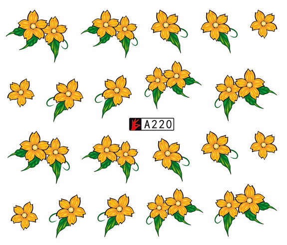 A217-222 Flower Water Nail Sticker