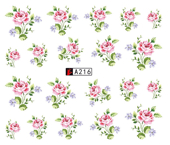A211-216 Flower Water Nail Sticker